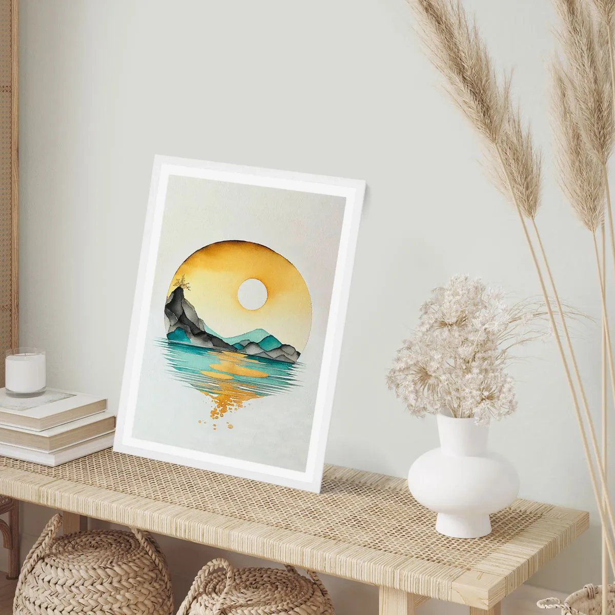 Plakat i hvid ramme - I en cirkel af skønhed - 50x70 cm