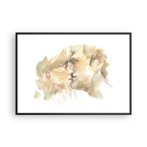 Plakat i sort ramme - Den fundne halvdel? - 100x70 cm