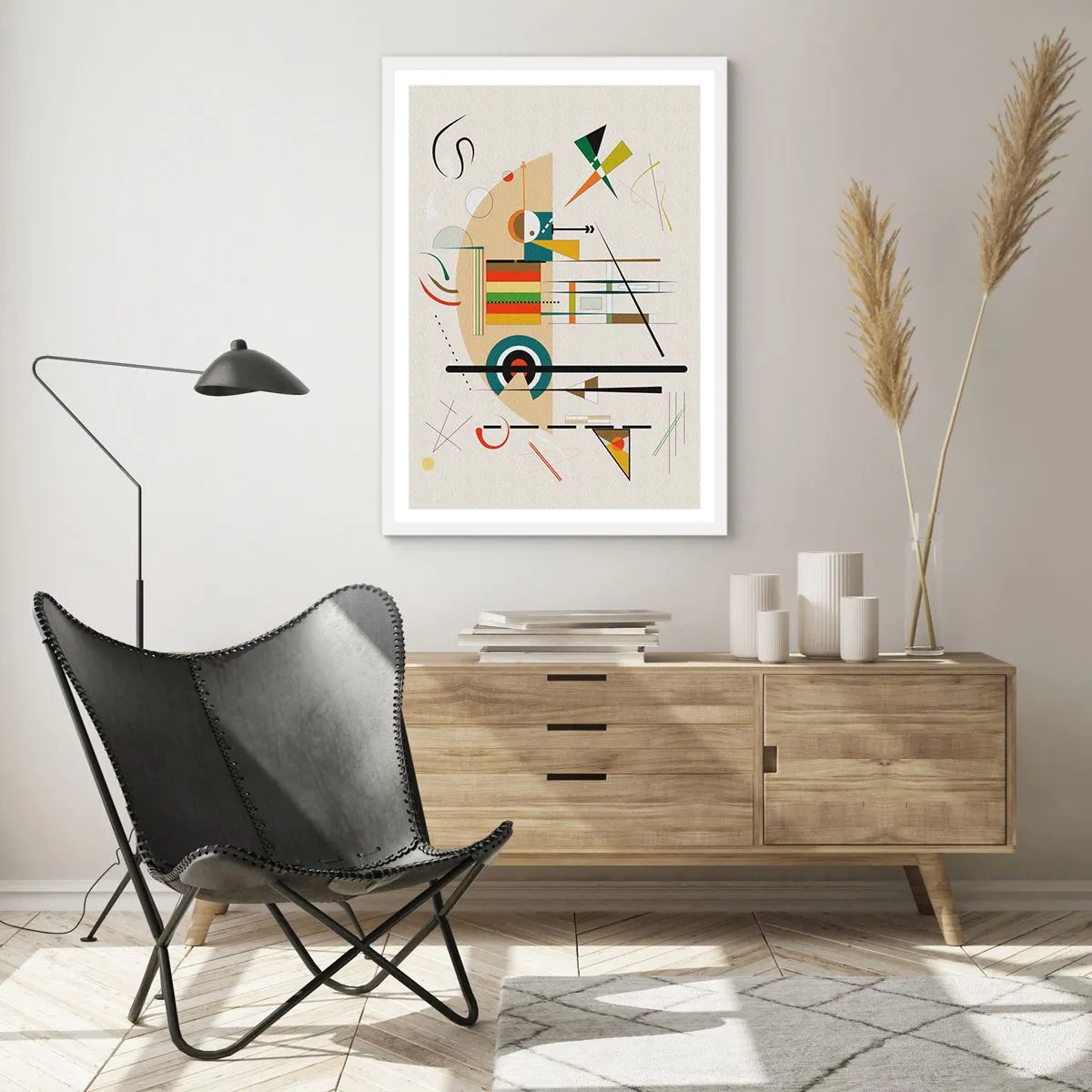 Plakat i hvid ramme - Og verden griner - 61x91 cm