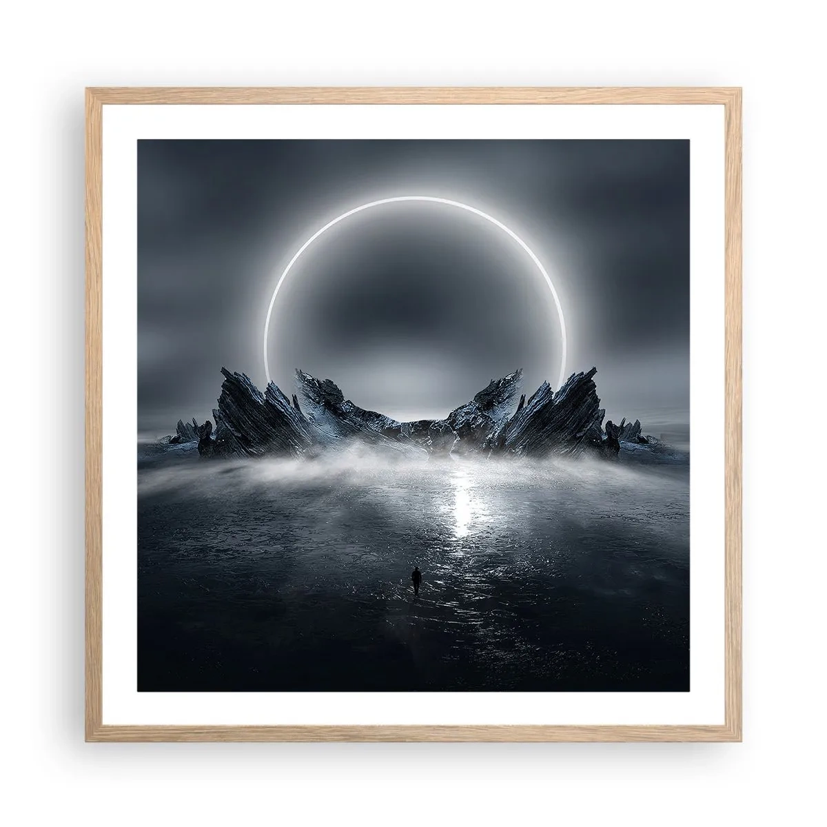 Plakat i ramme af lyst egetræ - En finale på en historie - 60x60 cm