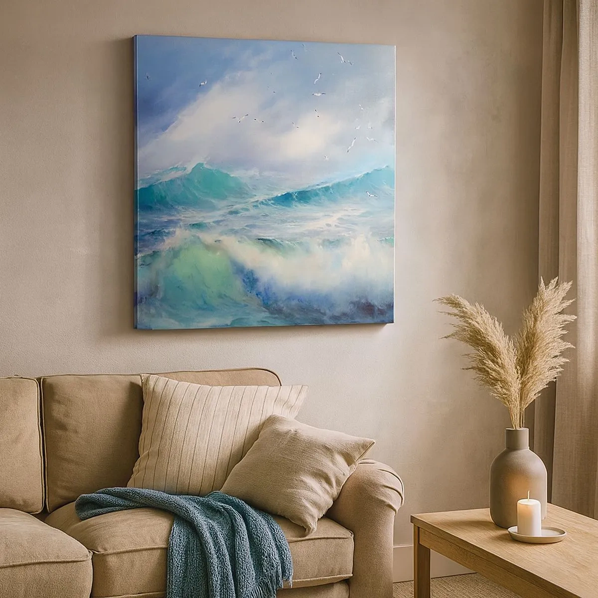 Lærredstryk - Billede på lærred - "Hvirvelvinden hylede af triumf ...’ - 30x30 cm