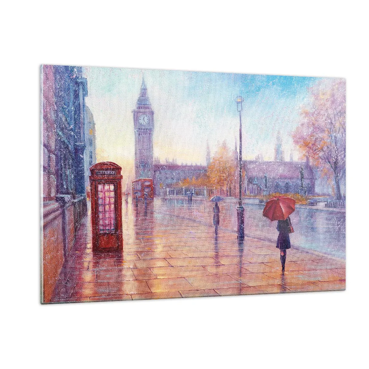 Billede på glas - En efterårsdag i London - 120x80 cm