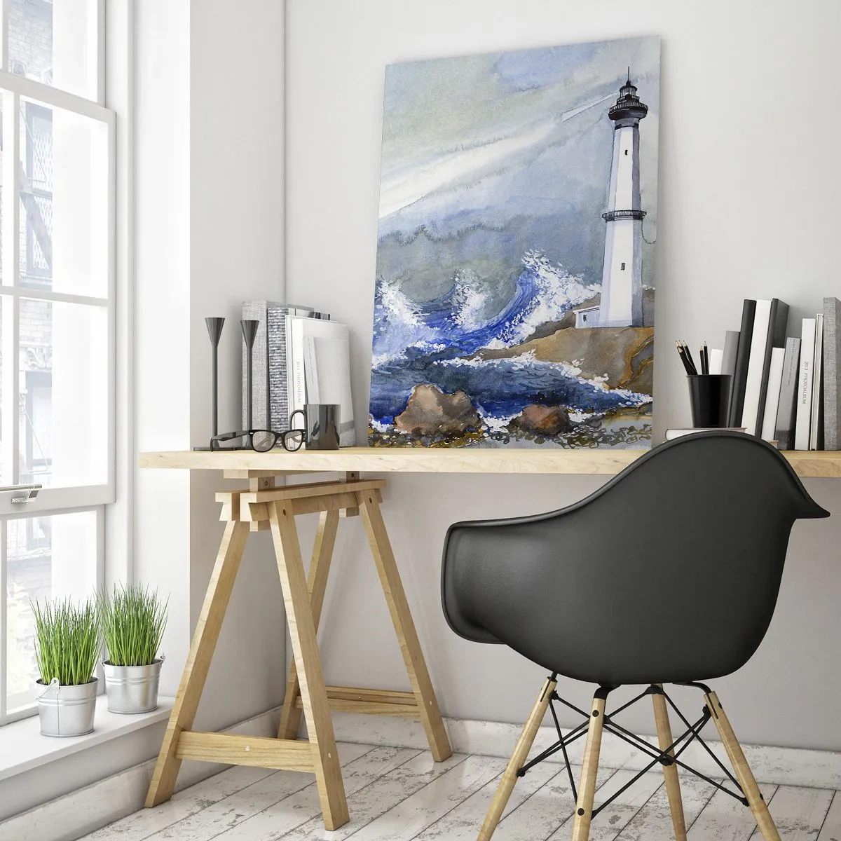Billede på glas - Mod mørket og stormen - 50x70 cm