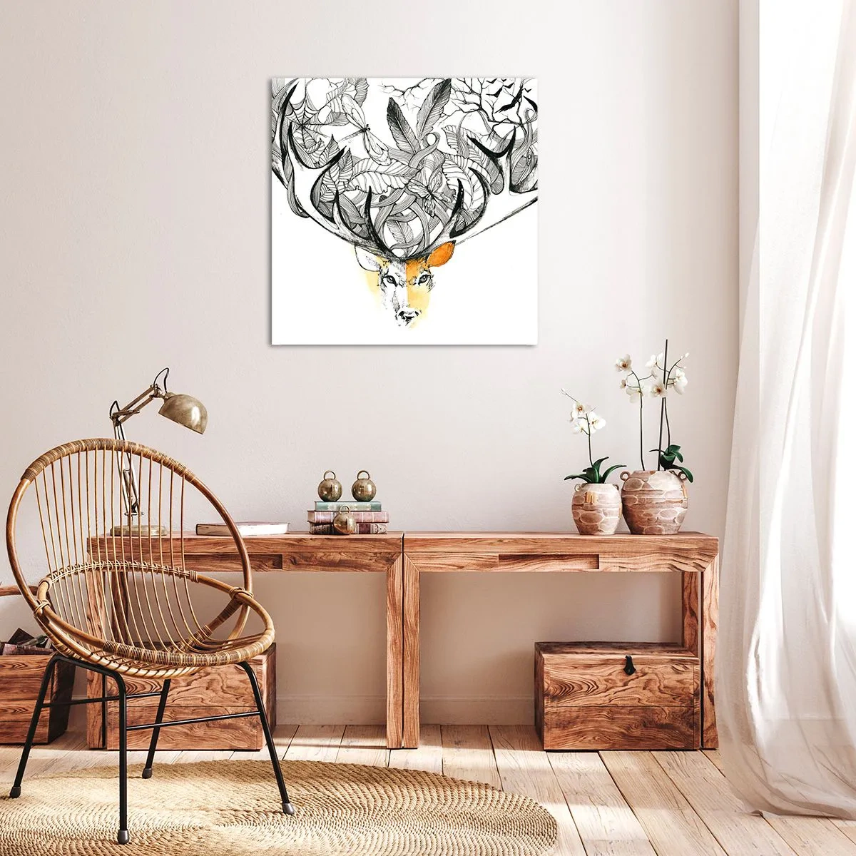 Lærredstryk - Billede på lærred - Horn af overflod - 70x70 cm