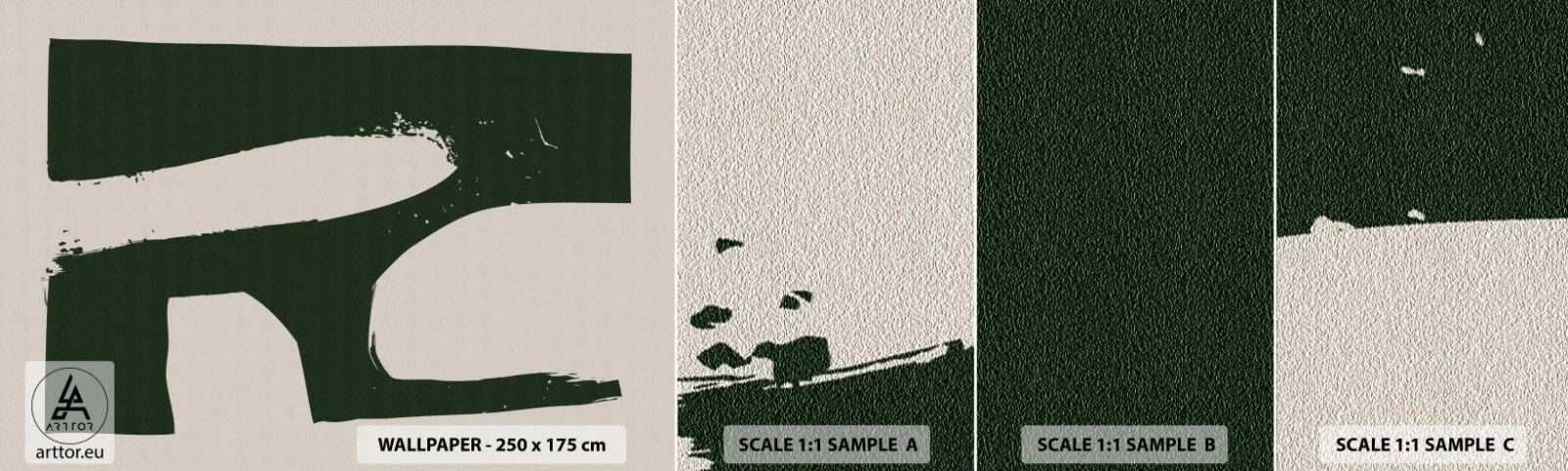 Prøve Fototapet Selvklæbende Deluxe Sticker - Bugter af hvidt - Boho, Minimalisme, Form - 100x30 cm