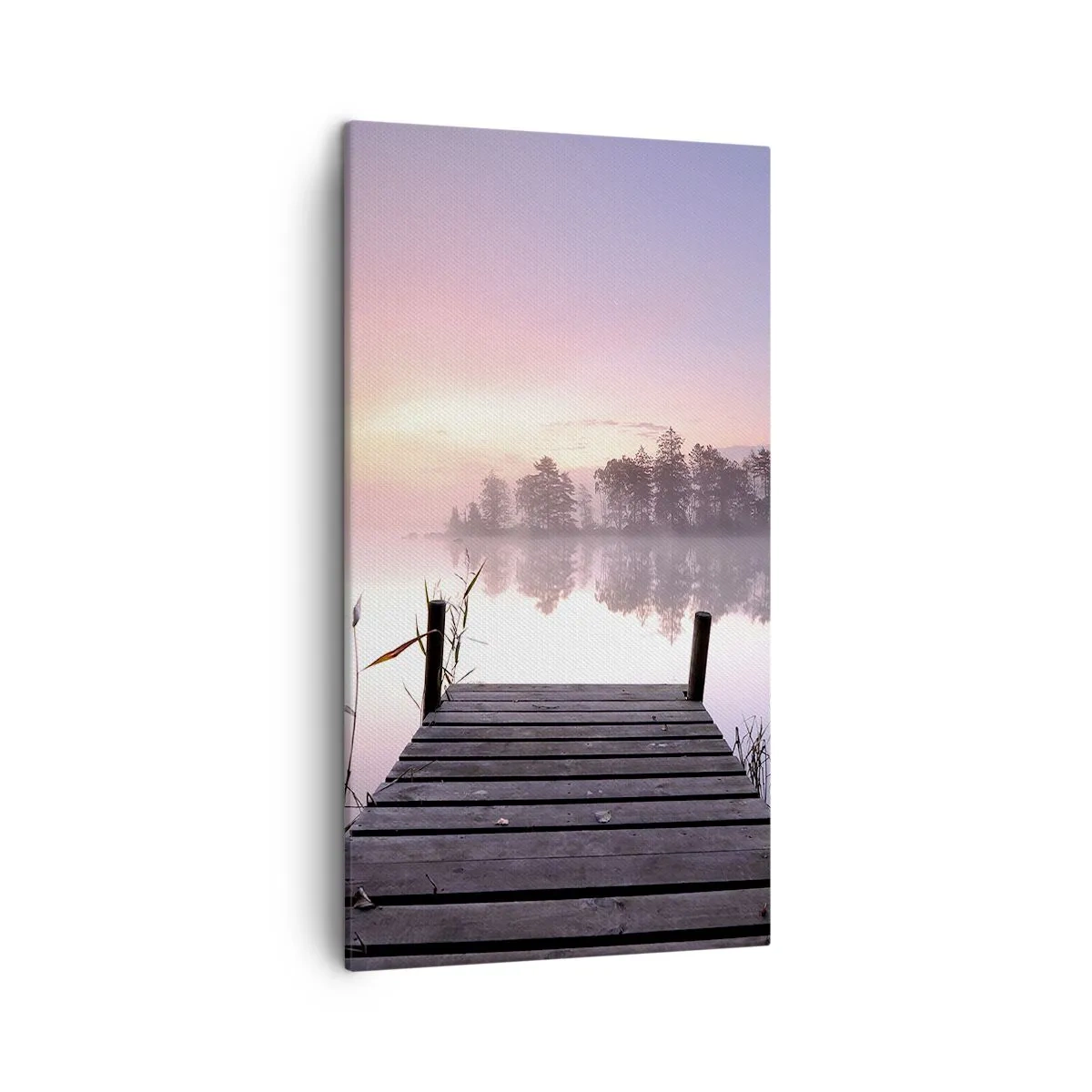 Lærredstryk - Billede på lærred - Ud af den lilla tåge... - 45x80 cm