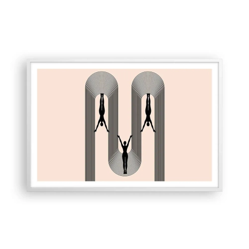 Plakat i hvid ramme - På hovedet nedad - 91x61 cm