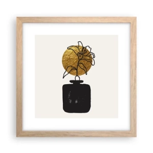 Plakat i ramme af lyst egetræ - Skønhed i balance - 30x30 cm