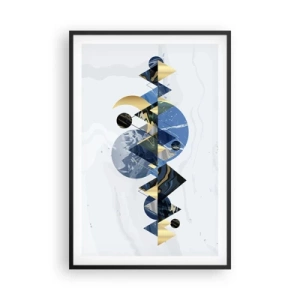 Plakat i sort ramme - Geometrisk landskab - 61x91 cm
