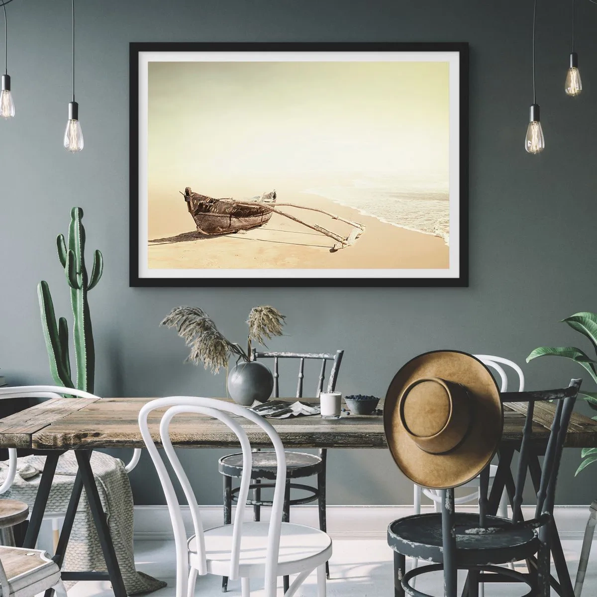 Plakat i sort ramme - Et minde om Sydhavet - 70x50 cm