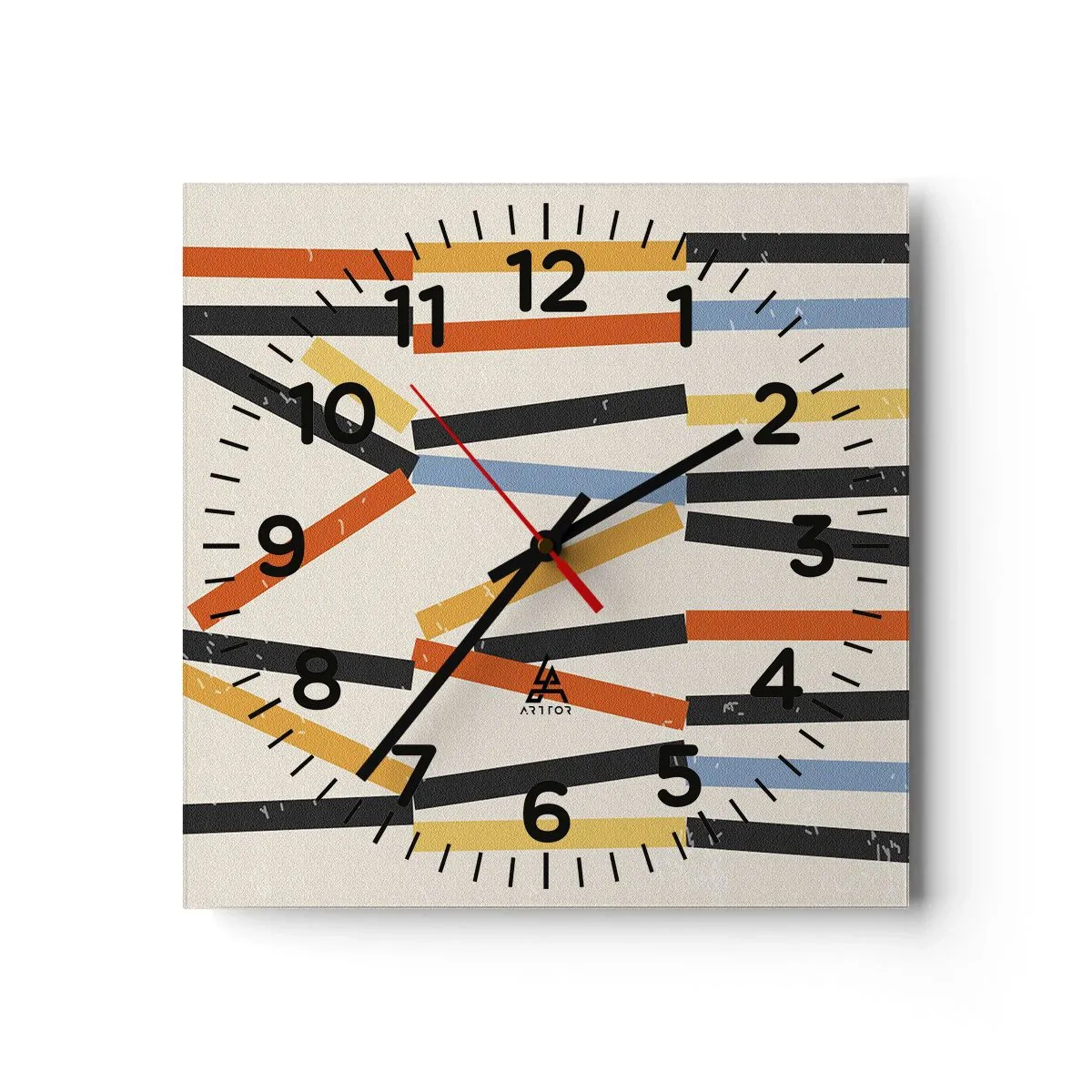 Vægur, Uret - Vandret komposition - 40x40 cm