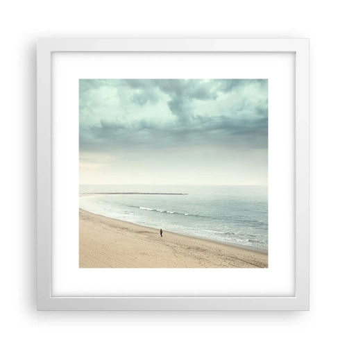 Plakat i hvid ramme - På jagt efter fred - 30x30 cm