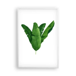 Plakat i hvid ramme - Grøn symmetri - 61x91 cm