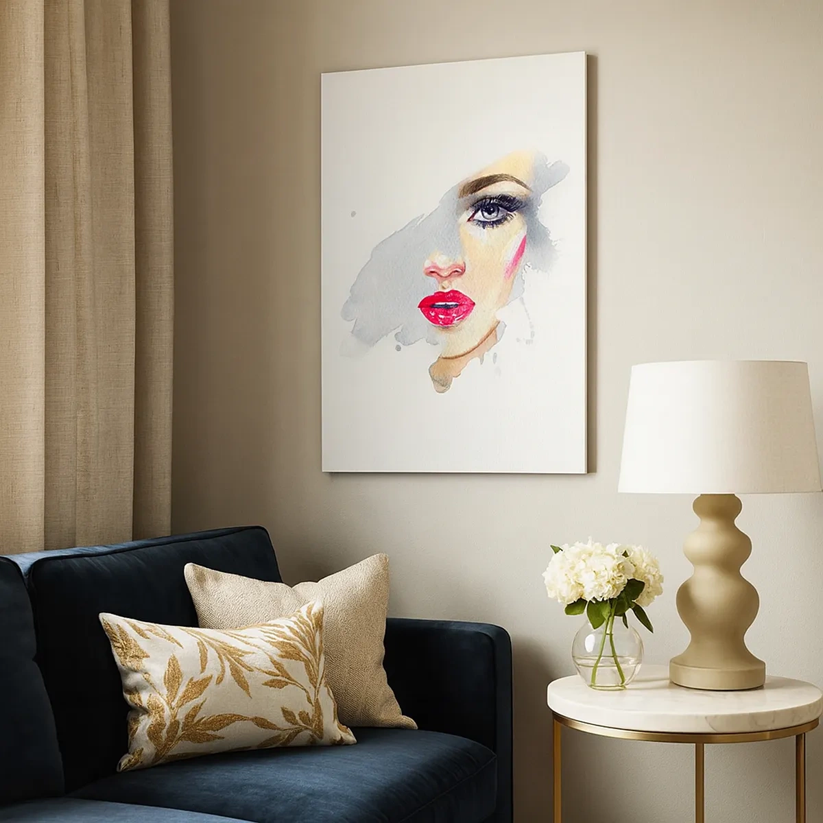 Lærredstryk - Billede på lærred - Refleksion i en vanddråbe - 50x70 cm