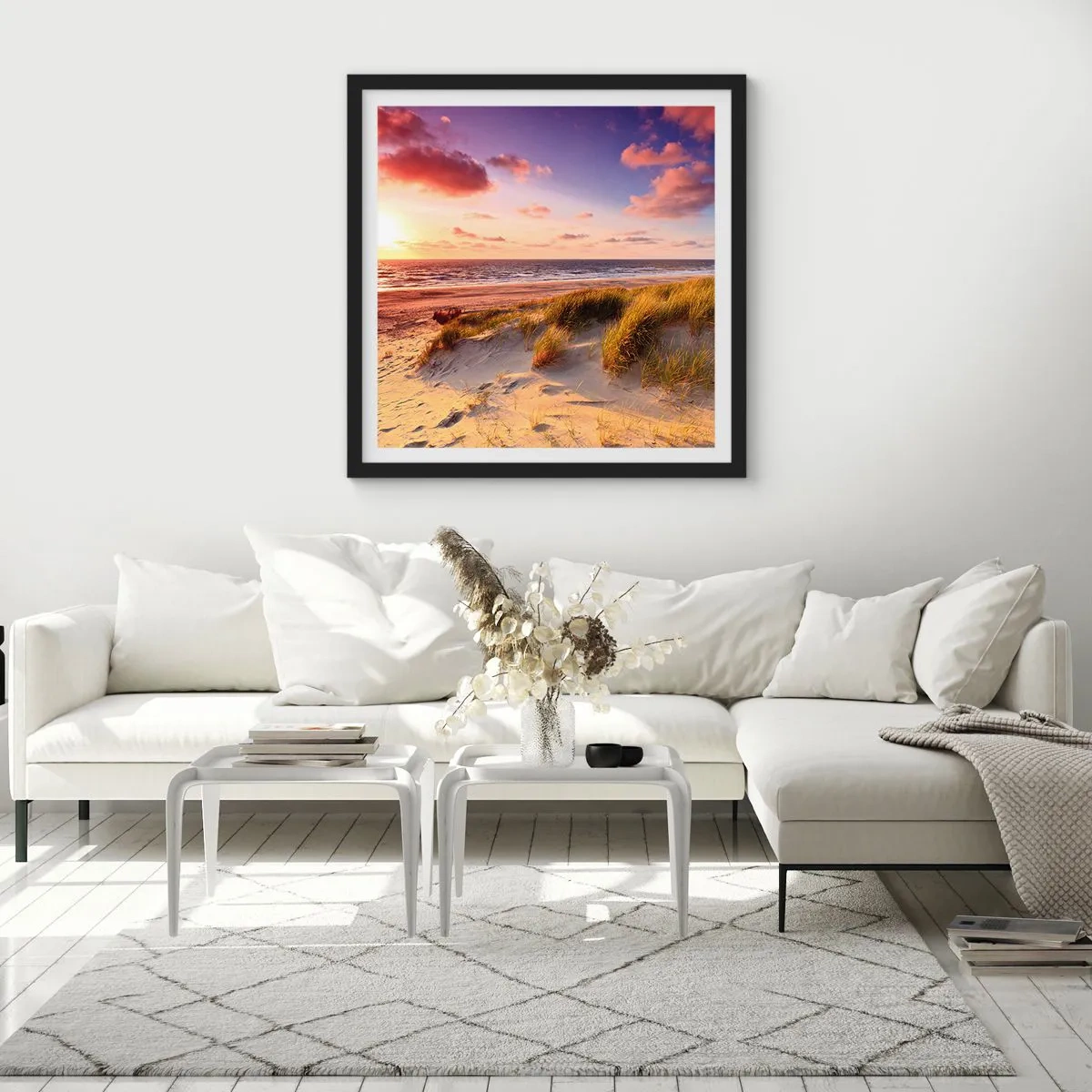 Plakat i sort ramme - Luften dufter allerede af sommer - 30x30 cm