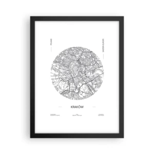 Plakat i sort ramme - Krakows anatomi - 30x40 cm