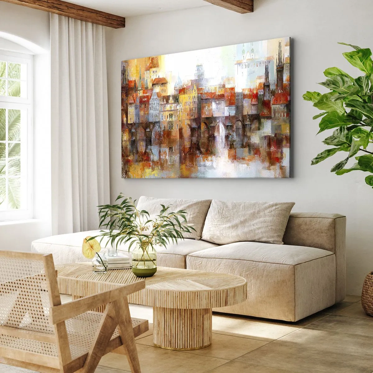 Lærredstryk - Billede på lærred - Under broen også smuk - 120x80 cm