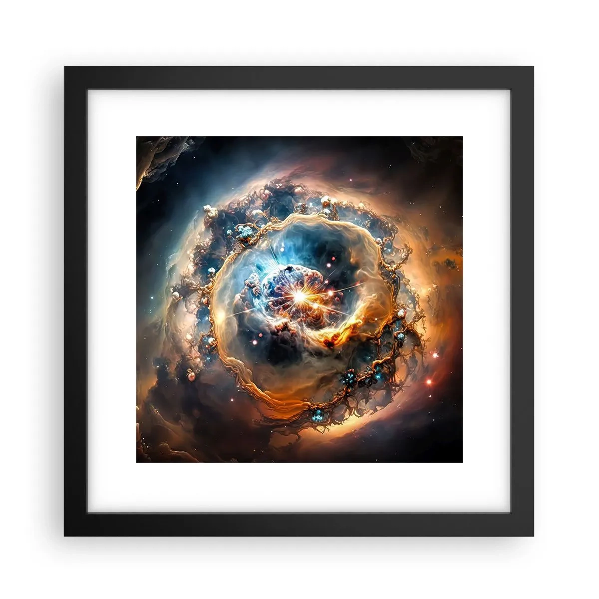 Plakat i sort ramme - Begyndelse - 30x30 cm