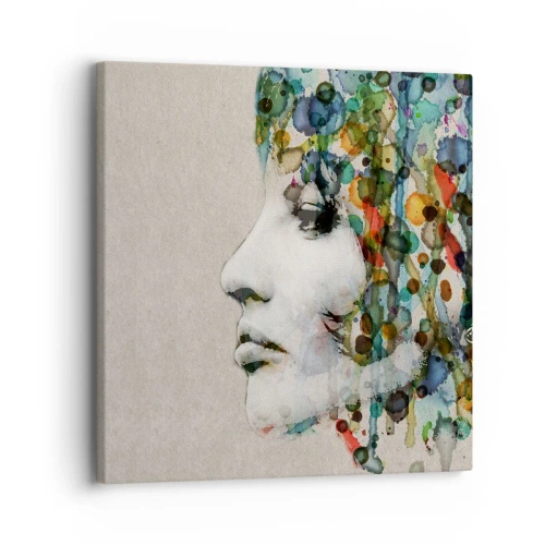 Lærredstryk - Billede på lærred - Hun kom ud af den grå - 30x30 cm