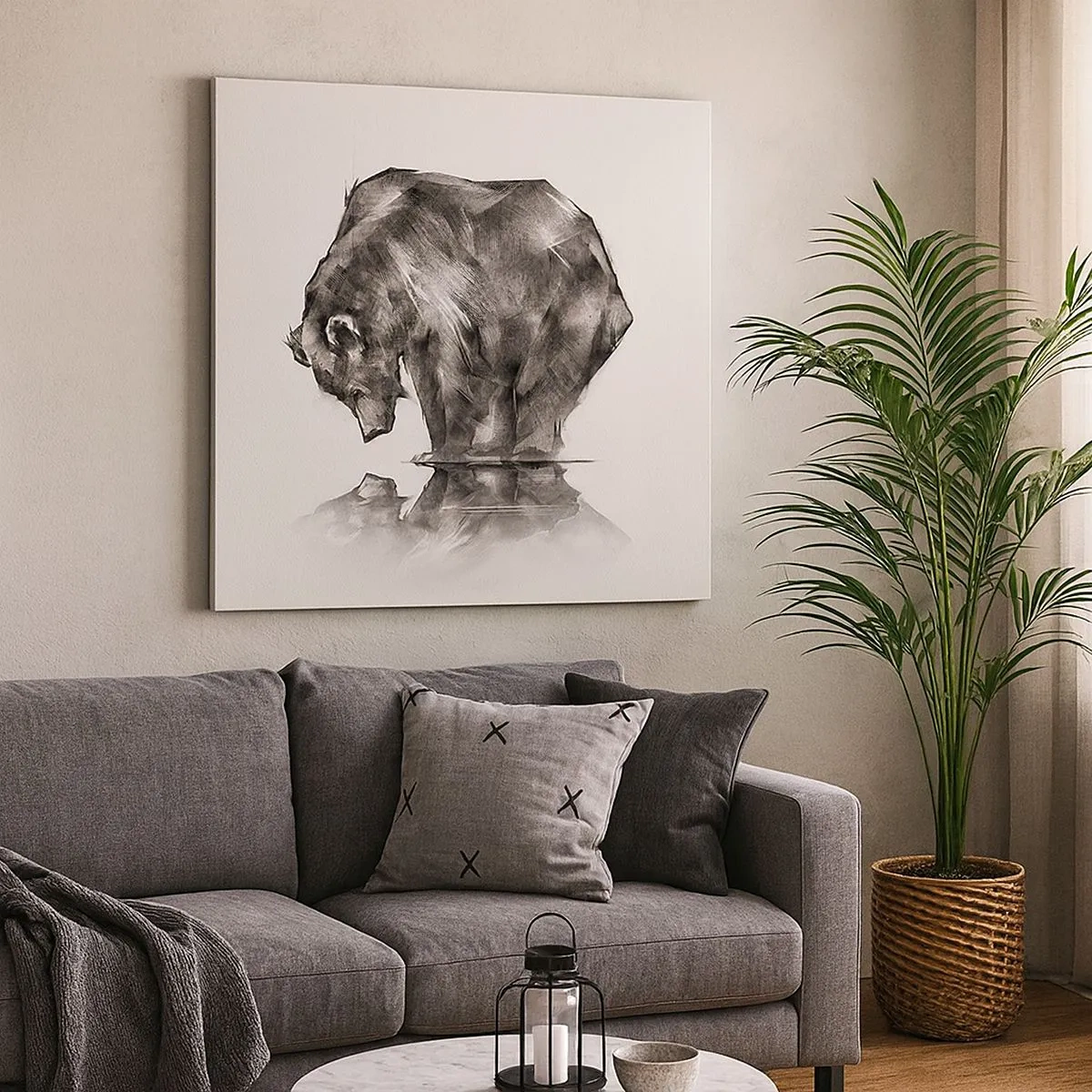 Lærredstryk - Billede på lærred - Dejligt at se nogen tæt på - 30x30 cm