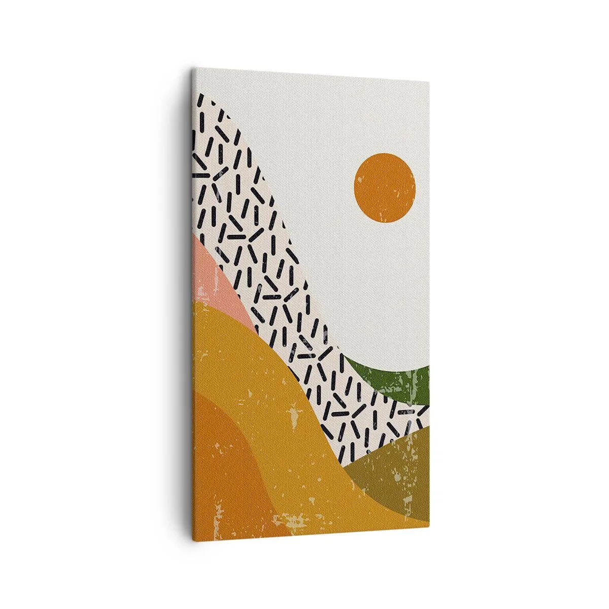 Lærredstryk - Billede på lærred - Solrig abstraktion - 45x80 cm