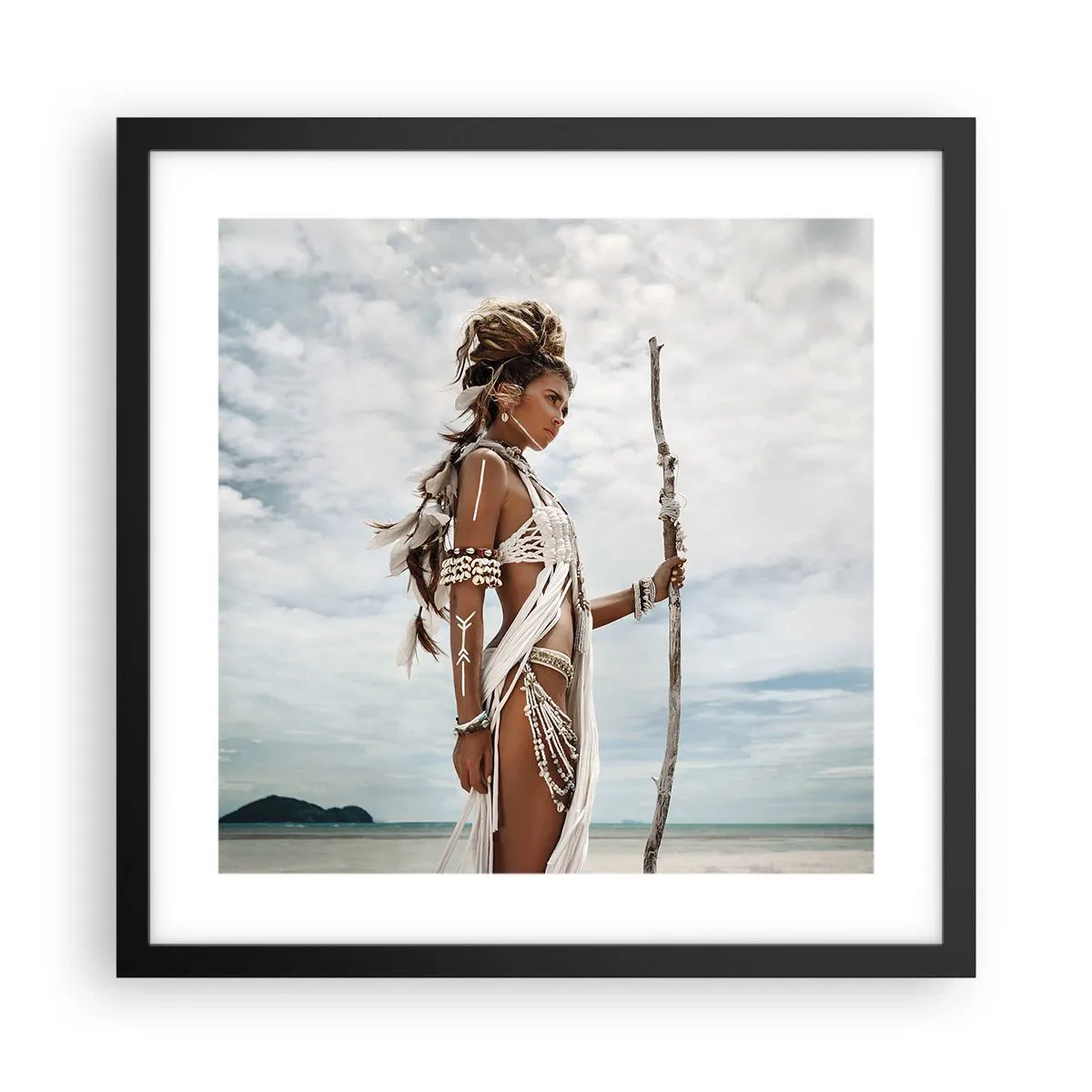 Plakat i sort ramme - Dronning af troperne - 40x40 cm