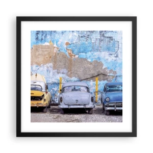 Plakat i sort ramme - Møde for veteraner - 40x40 cm