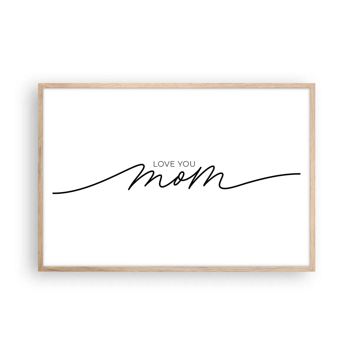Plakat i ramme af lyst egetræ - Stor følelse - 91x61 cm