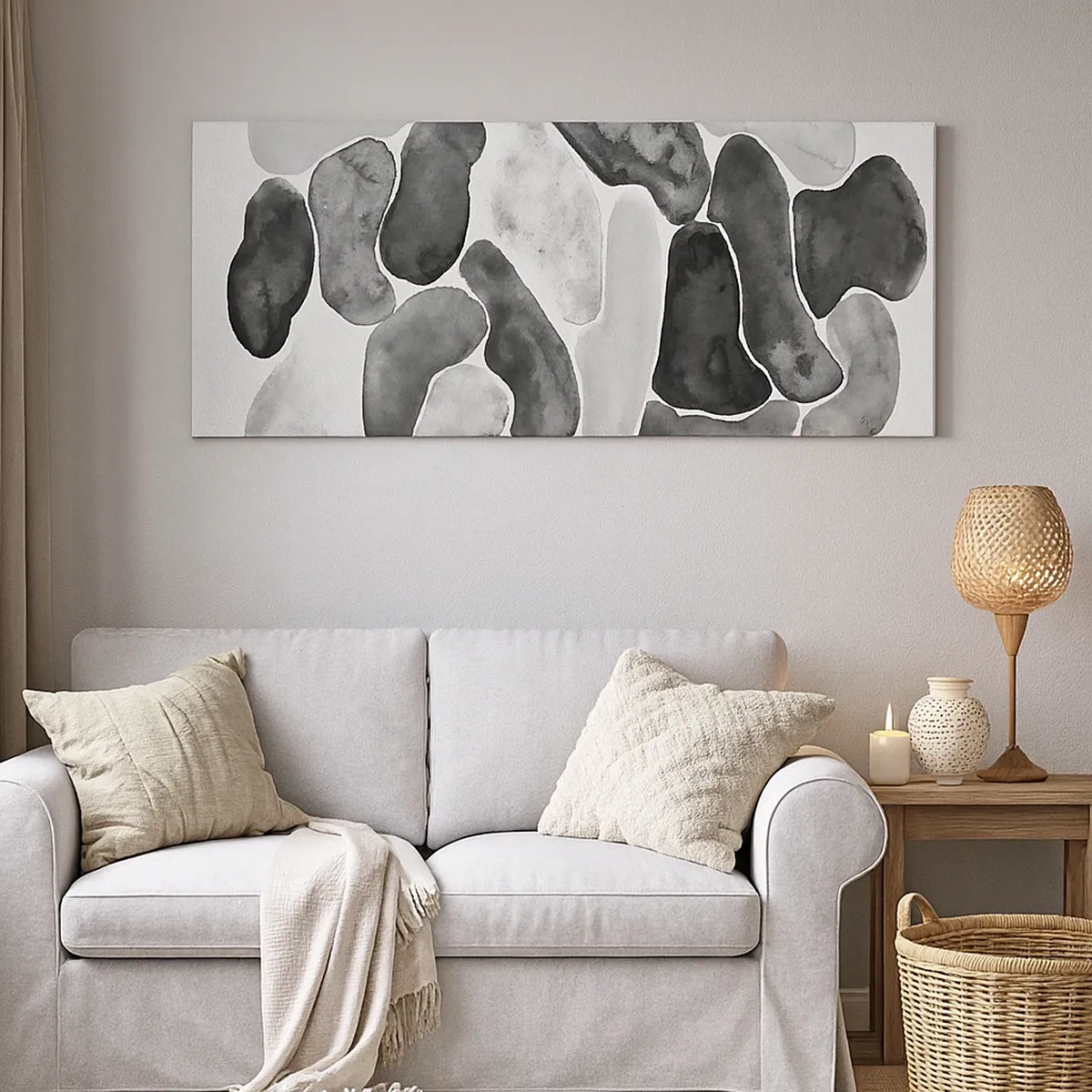 Lærredstryk - Billede på lærred - Stenet abstraktion - 30x30 cm