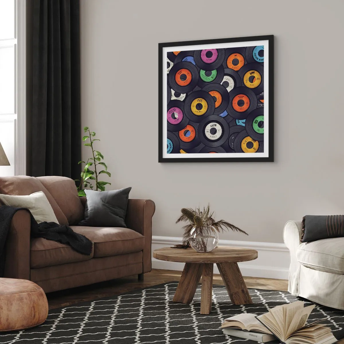 Plakat i sort ramme - Farver fra klassikerne - 30x30 cm