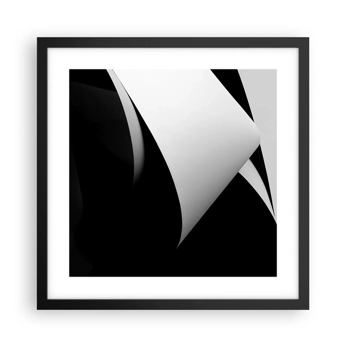 Plakat i sort ramme - Lysflader fra skyggernes dybder - 40x40 cm