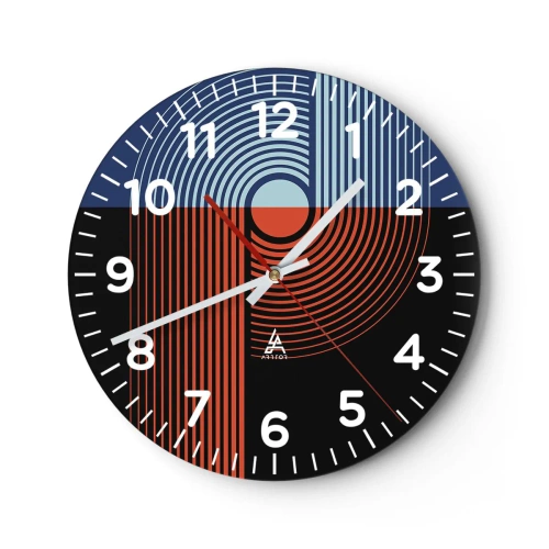 Vægur, Uret - I en geometrisk omfavnelse - 40x40 cm