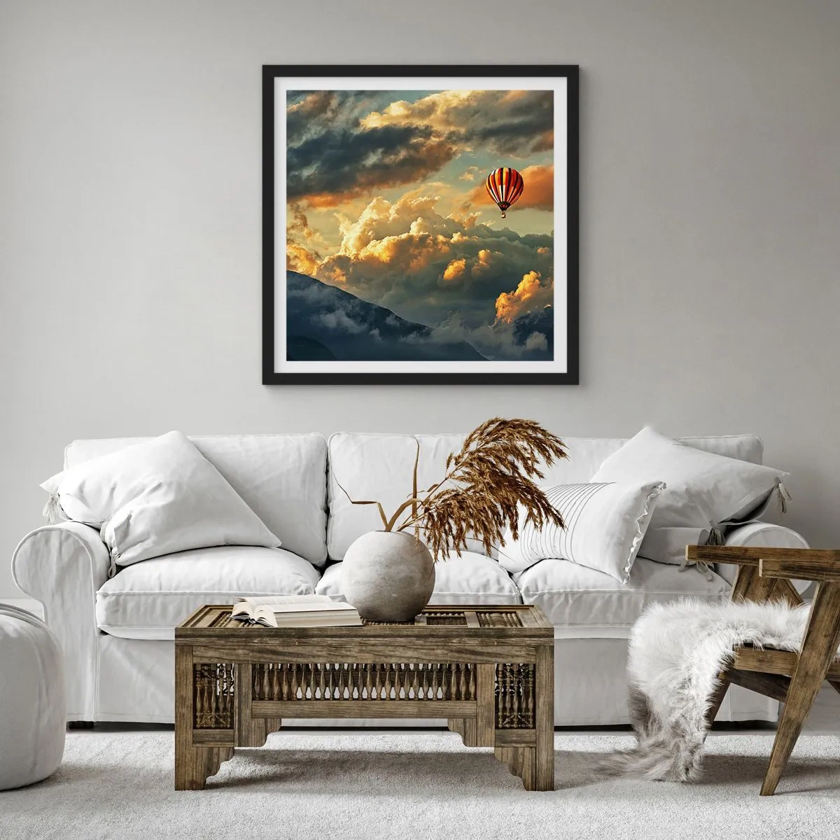 Plakat i sort ramme - Jeg går, fordi jeg vil - 30x30 cm
