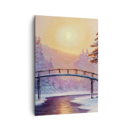 Lærredstryk - Billede på lærred - De fire årstider - vinter - 50x70 cm