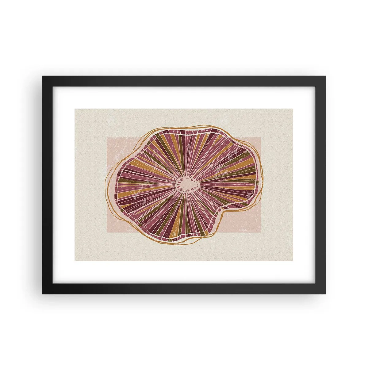 Plakat i sort ramme - Strålende abstraktion - 40x30 cm