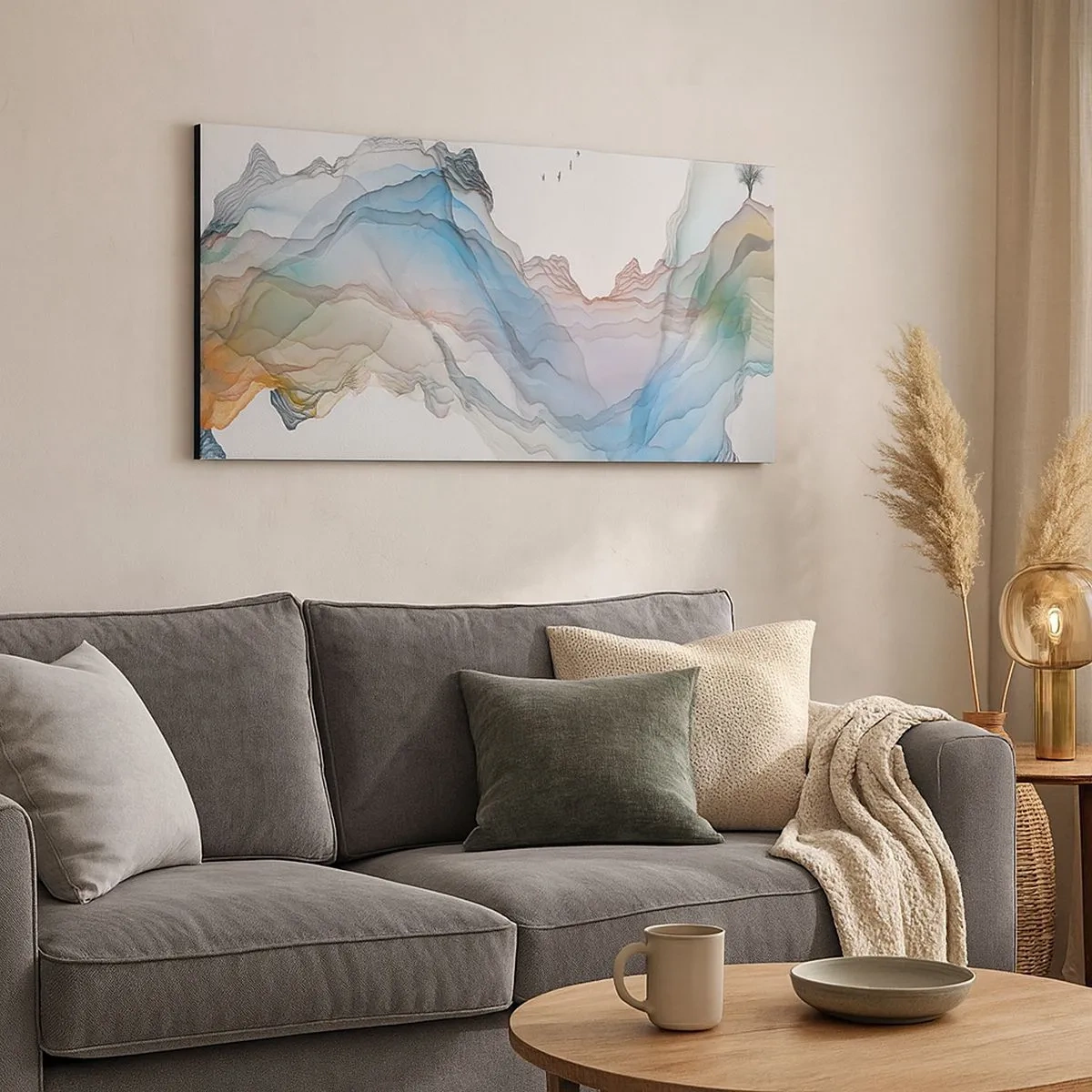 Lærredstryk - Billede på lærred - Mod krystalbjergene - 100x40 cm