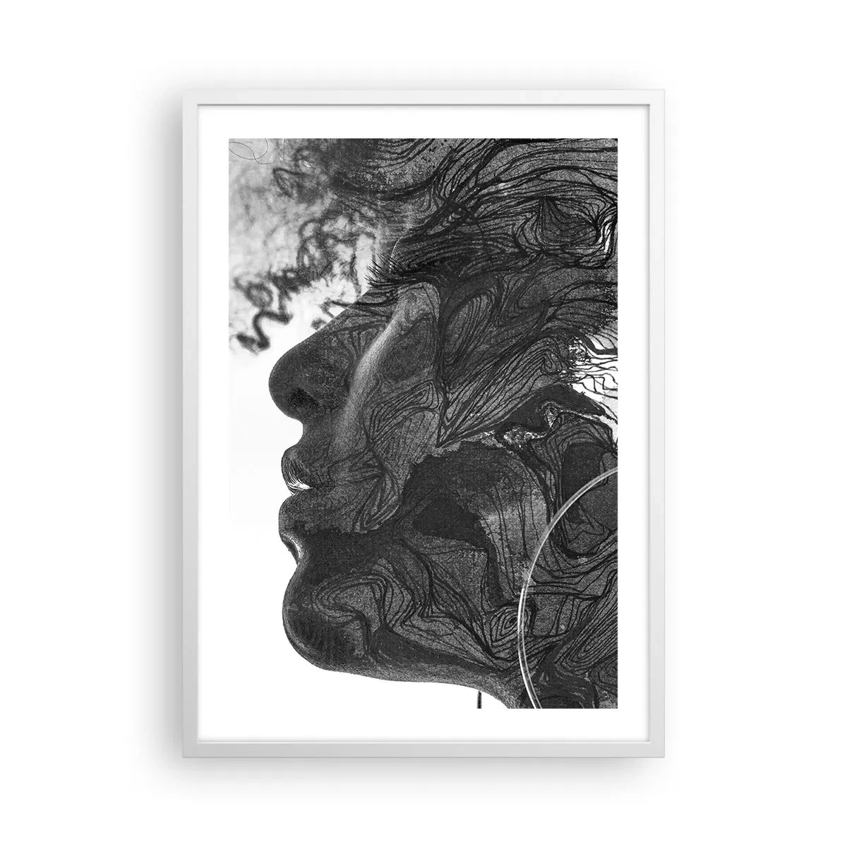 Plakat i hvid ramme - Forviklet i drømme - 50x70 cm