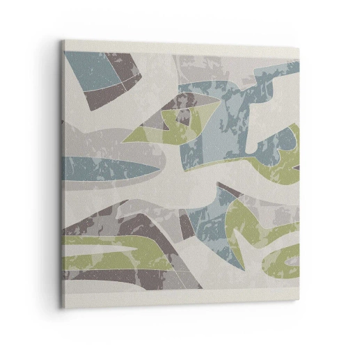 Lærredstryk - Billede på lærred - Komposition bag glas - 60x60 cm