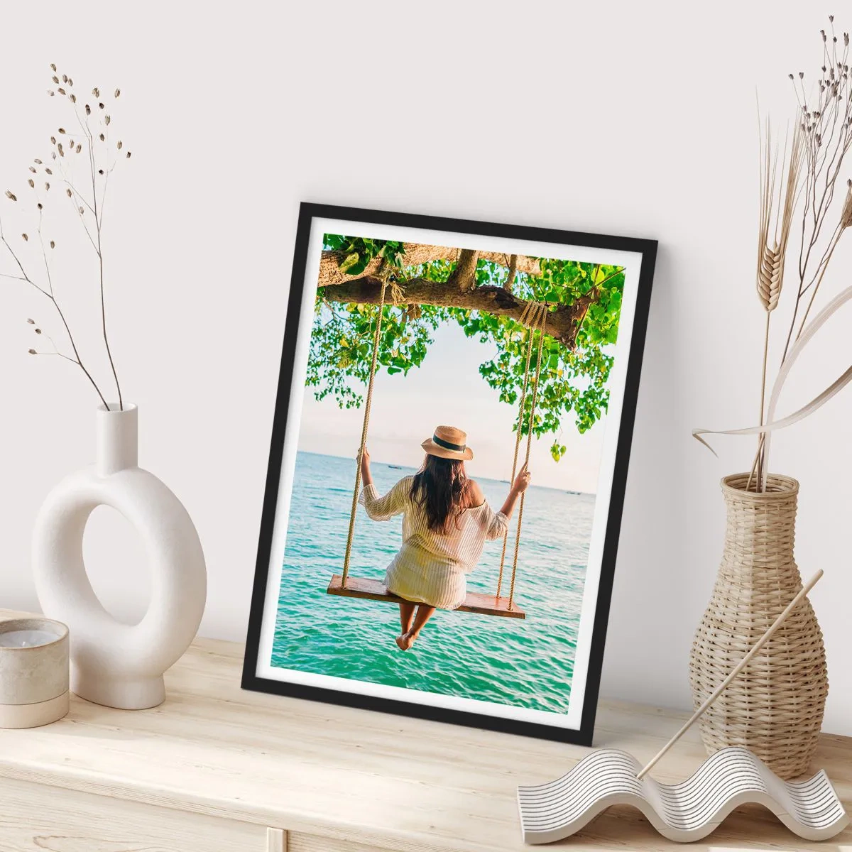 Plakat i sort ramme - Livet er smukt - 30x40 cm