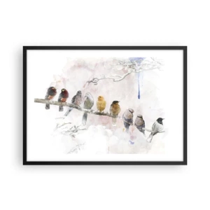 Plakat i sort ramme - Møde med vinger - 70x50 cm
