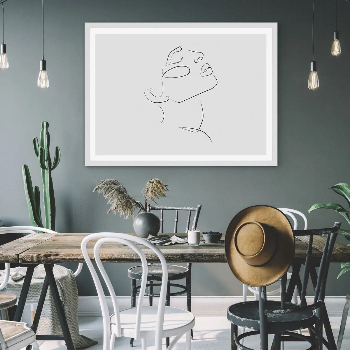 Plakat i hvid ramme - En drømmes slyngninger - 91x61 cm