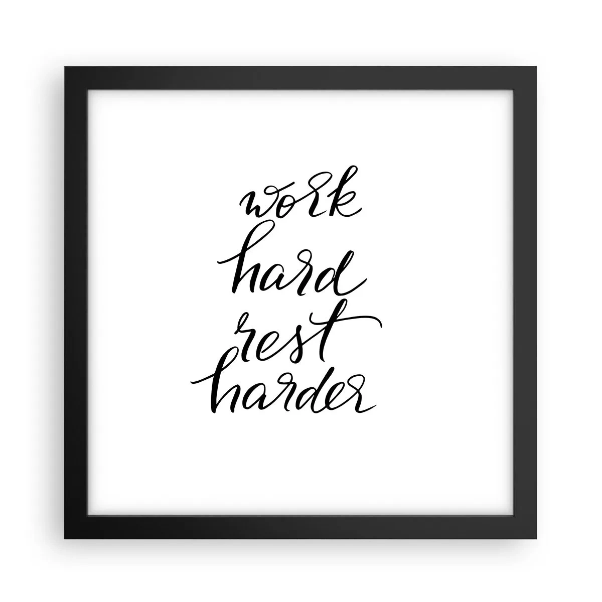Plakat i sort ramme - Balance i livet - 30x30 cm