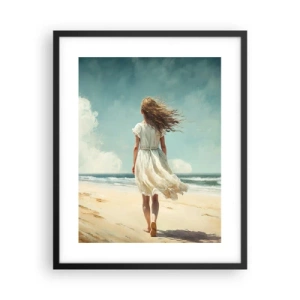 Plakat i sort ramme - At møde solen og vinden - 40x50 cm