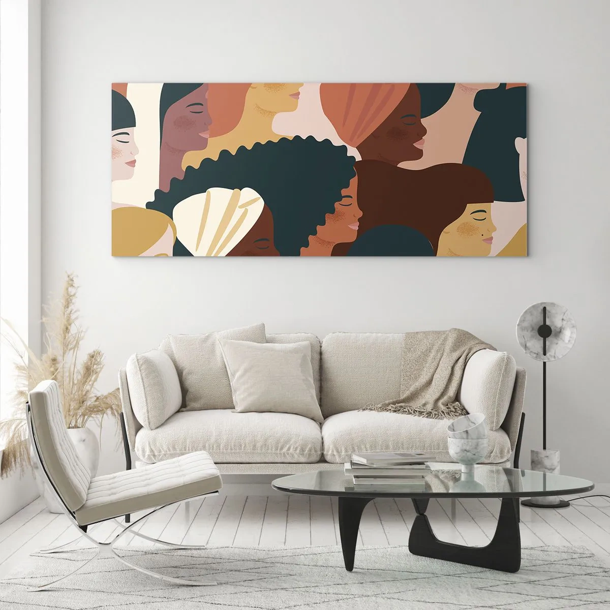 Billede på glas - Kun kvindelighed - 100x40 cm