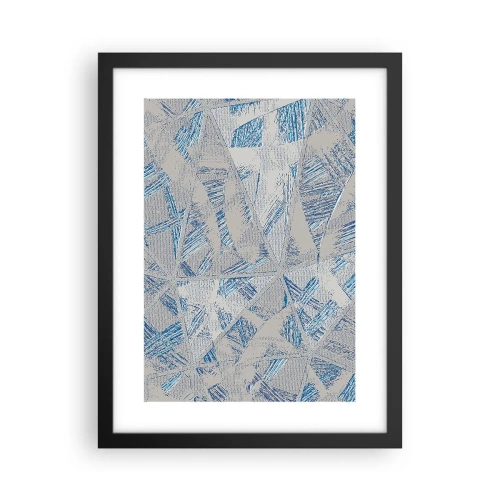 Plakat i sort ramme - I en gråblå labyrint - 30x40 cm