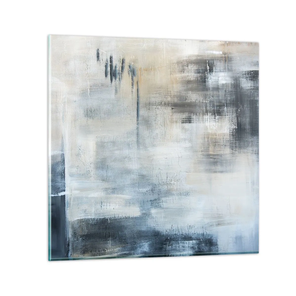 Billede på glas - Bag et slør af blåt - 60x60 cm