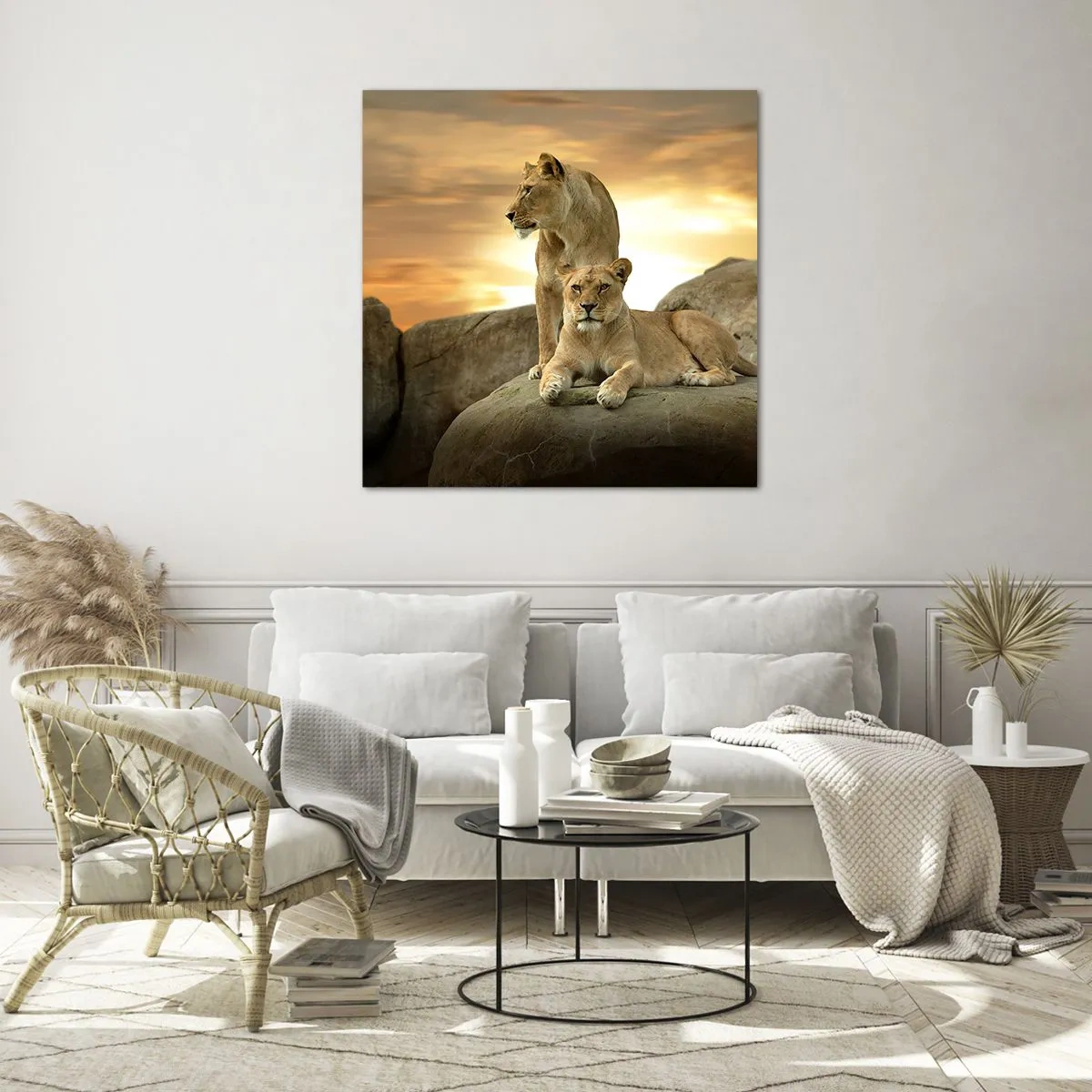 Billede på glas - Kongelig majestæt - 70x70 cm