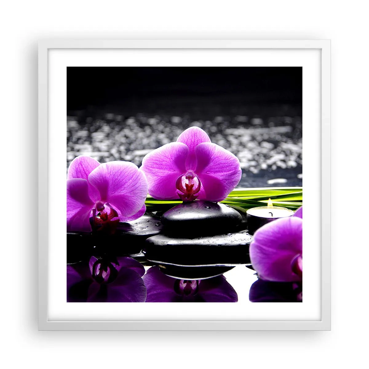 Plakat i hvid ramme - Drukne i fred og ro - 50x50 cm