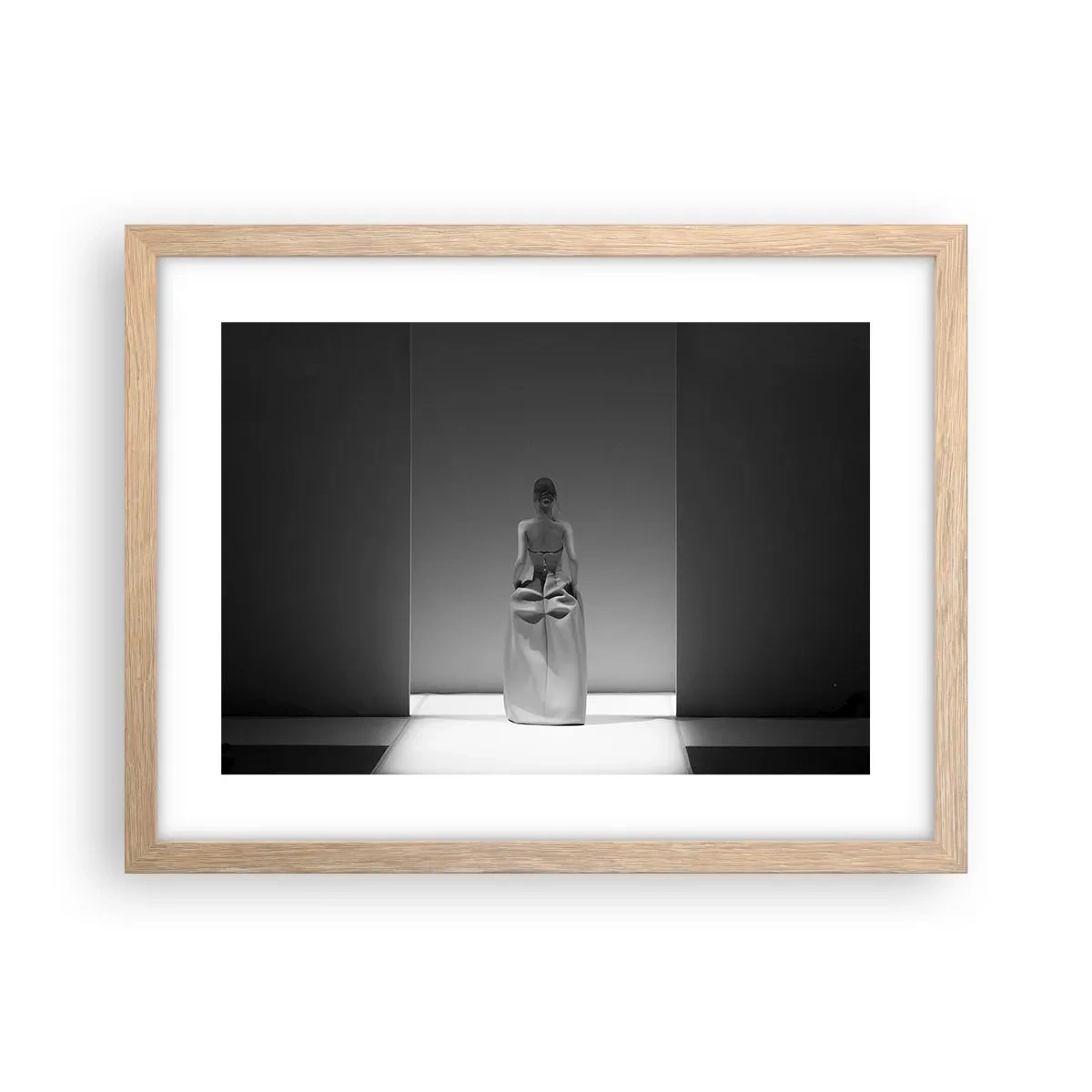 Plakat i ramme af lyst egetræ - Raffineret enkelhed - 40x30 cm