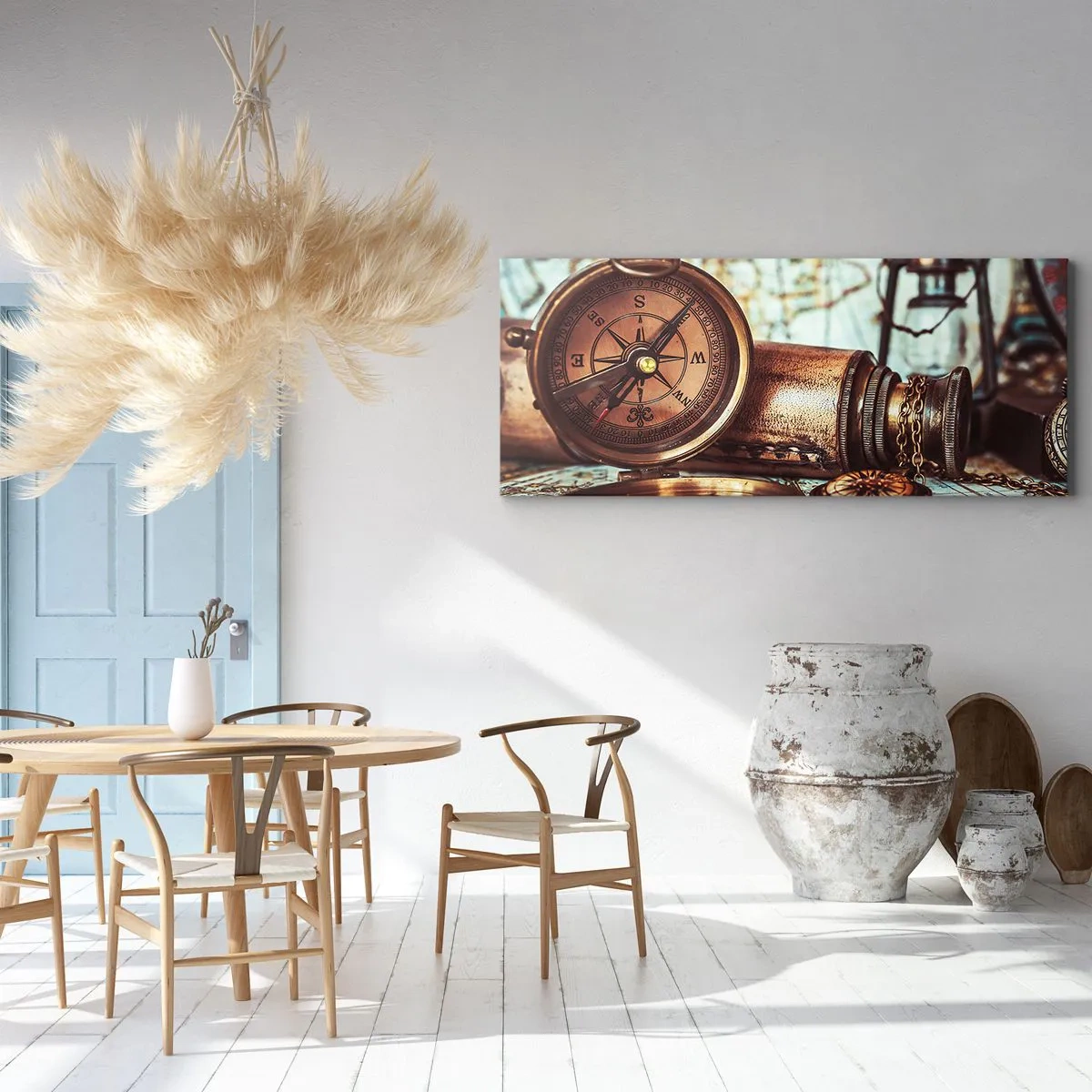 Lærredstryk - Billede på lærred - Der venter dig et pirateventyr i Caribien - 90x30 cm